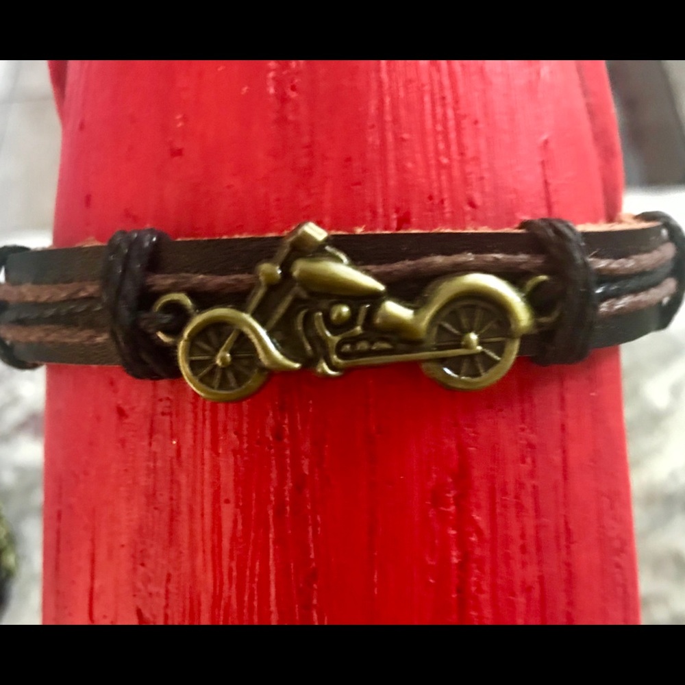 Leather Bracelet Motorcycle Accent NWOT